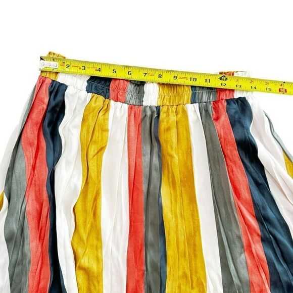 Downeast Striped Multicolor Skirt Midi Polyester Lined Size Medium Retro - Picture 5 of 9